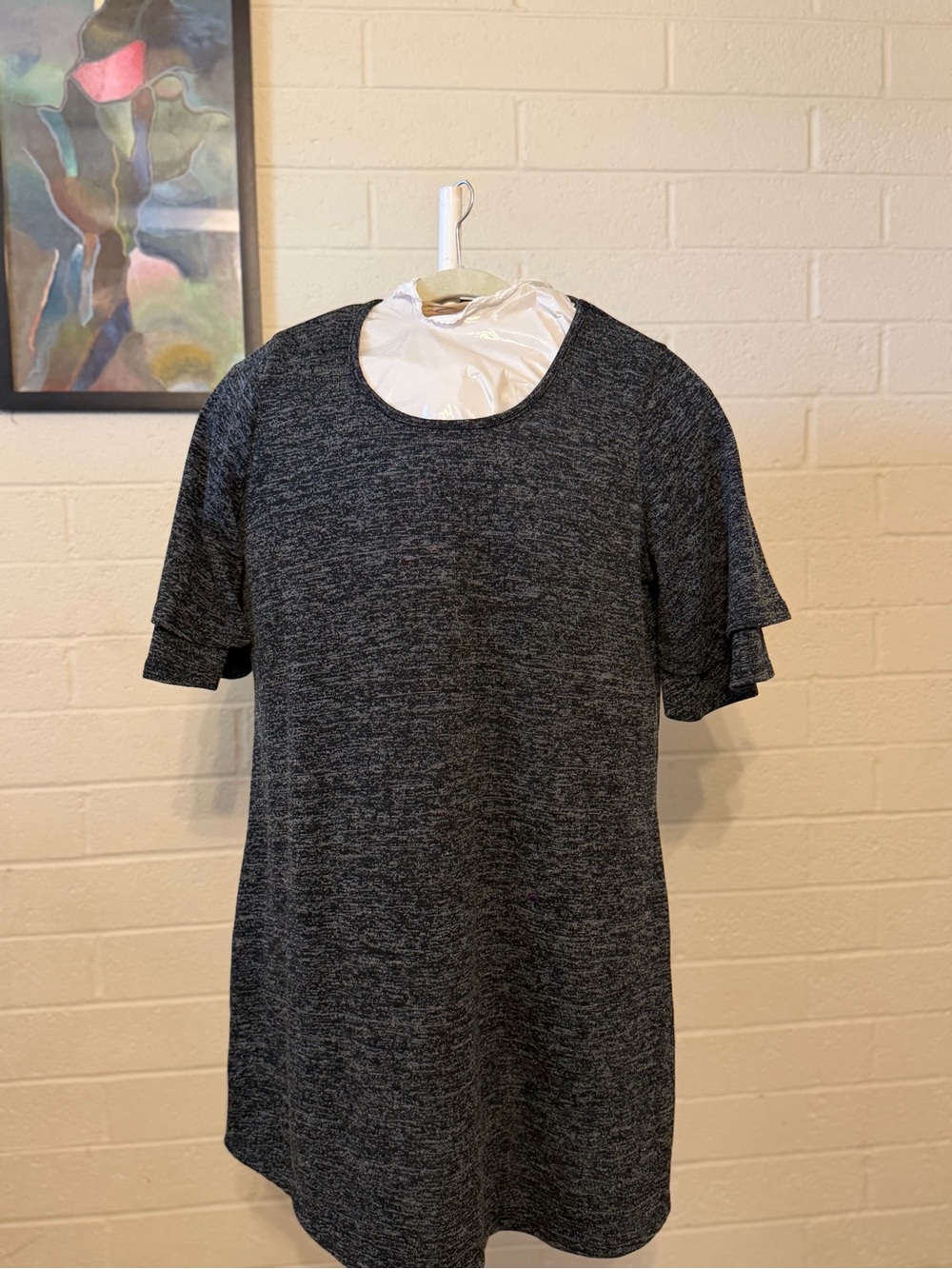bobbie brooks ladies dresses Charcoal Tiered Sleeve Tunic Top XL high fashion women